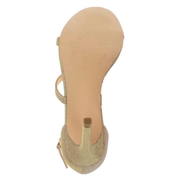 XOXO Women's Bridgette Sparkly Strappy Heel Sandals Rose Gold Size 7 1/2 - Picture 5 of 5